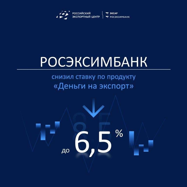 РОСЭКСИМБАНК снизил ставку по продукту «Деньги на экспорт» до 6,5%