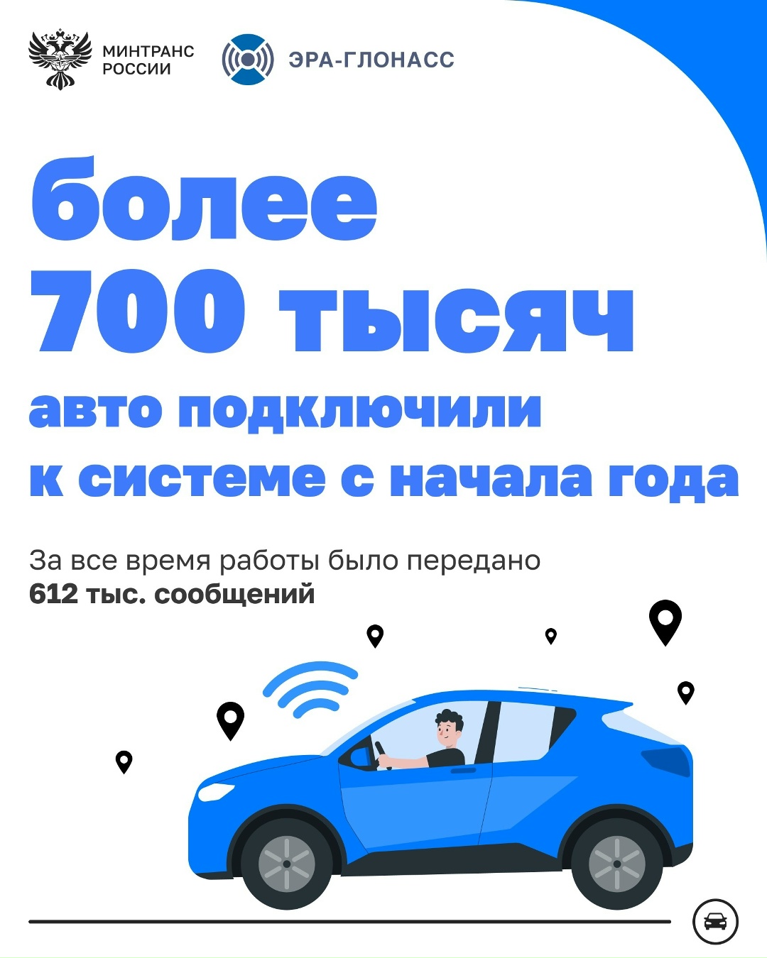 Более 700 тысяч автомобилей подключили к «ЭРА-ГЛОНАСС» с начала года