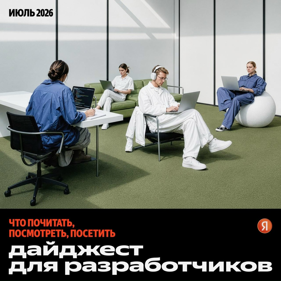 Дайджест для разработчиков. Собрали в этом посте главное: что полезное почитать, посмотреть и куда сходить в следующем месяце.