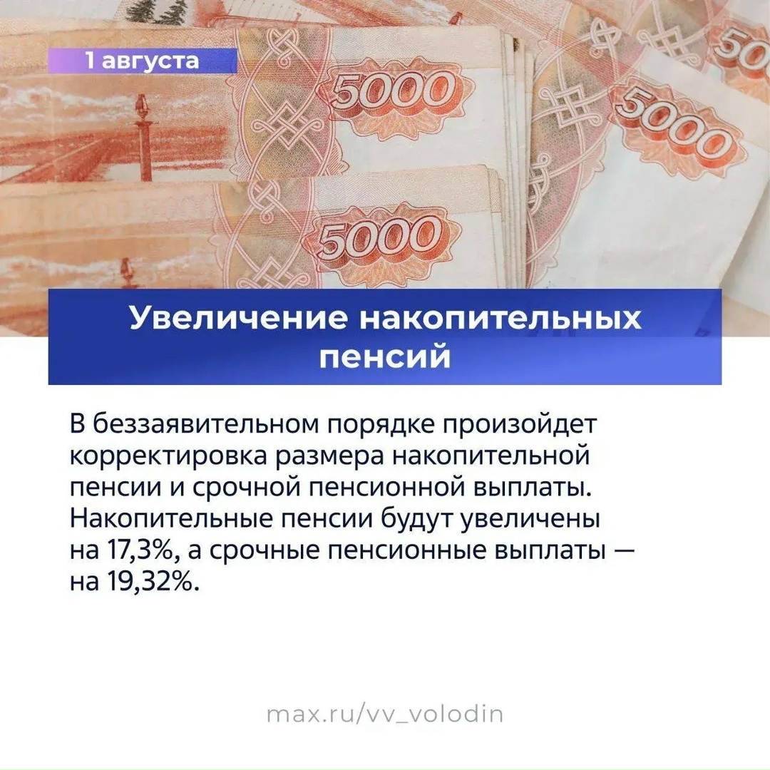 Вячеслав Володин рассказал о законах и других изменениях, вступающих в силу в августе.