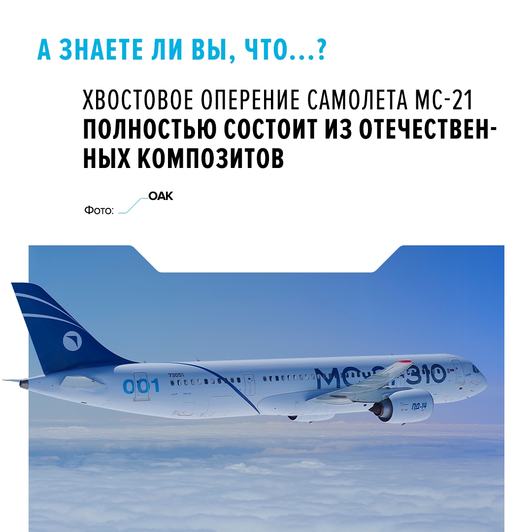 Кроме оперения в авиалайнере МС-21 углеродные силовые композиты применяются в нескольких агрегатах: