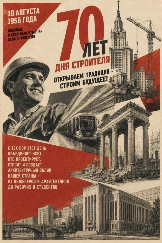 Продолжаем рубрику к 70‑летию Дня строителя и показываем креативные плакаты студентов МАРХИ