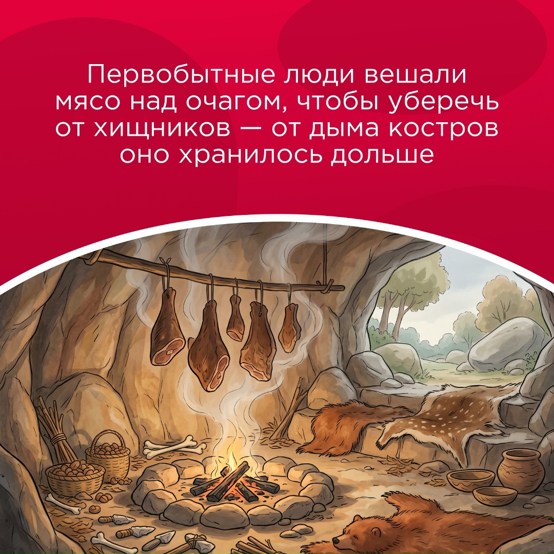 Факт дня: по продолжительности история копченого мяса практически не уступает известной нам истории человечества