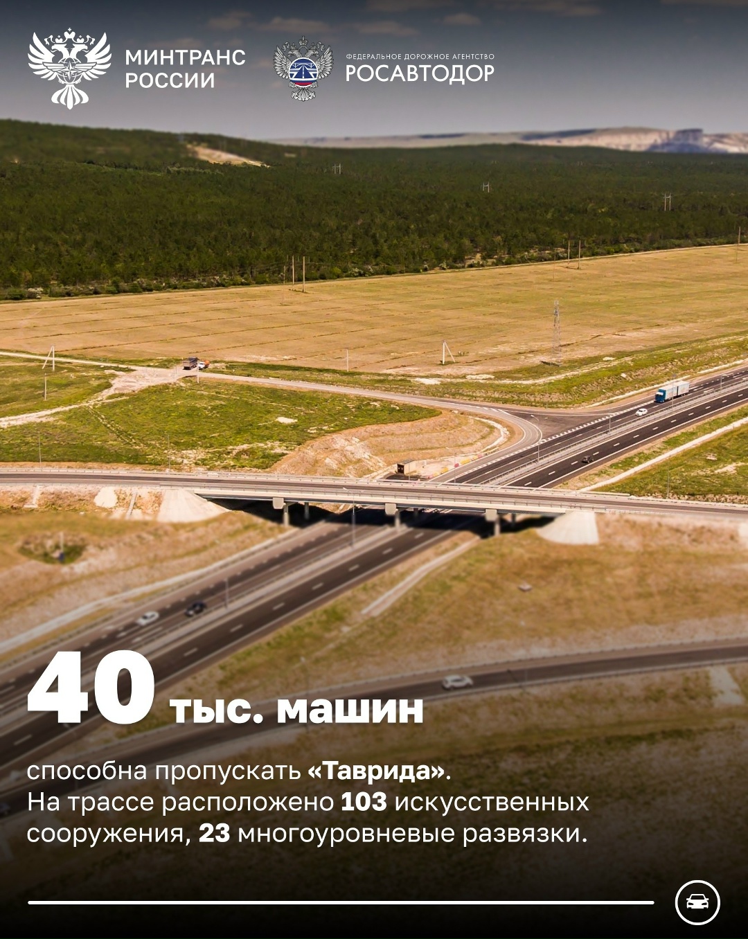 Более 33 млн автомобилей проехало за 6 лет по трассе «Таврида»