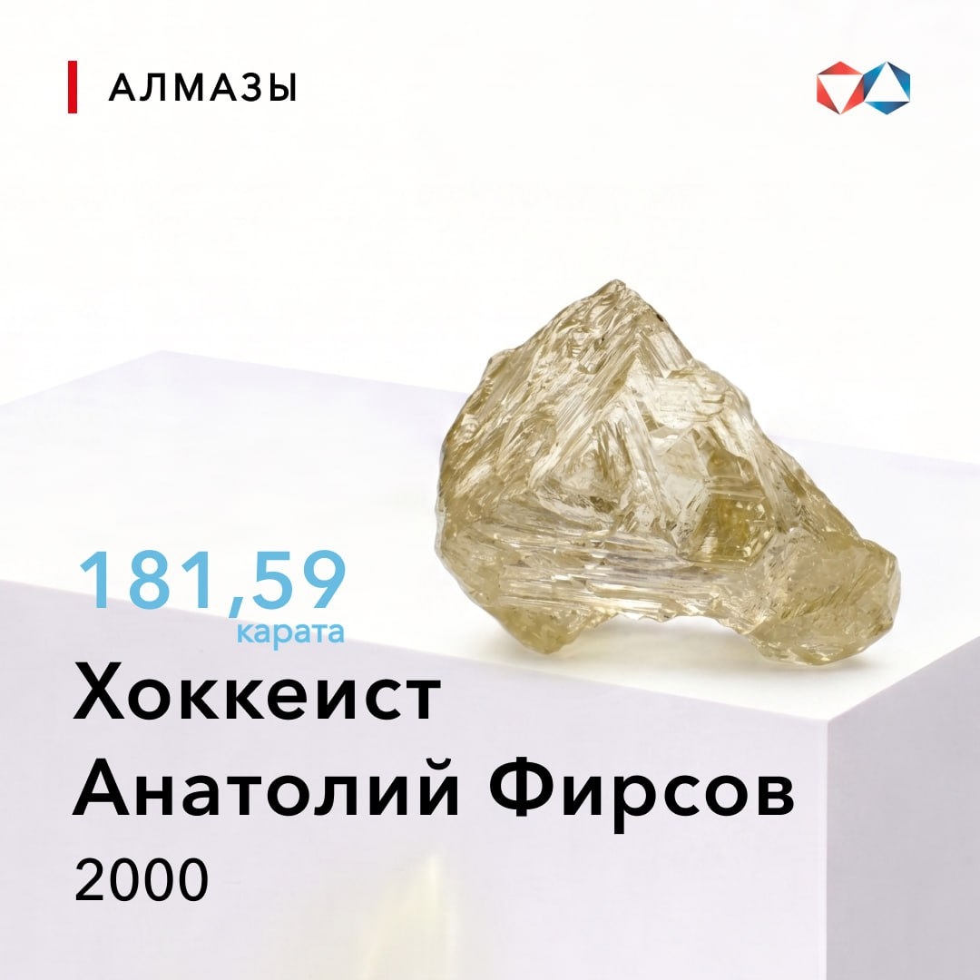 31 августа 2000 года найден алмаз «Хоккеист Анатолий Фирсов» весом 181,59 карата