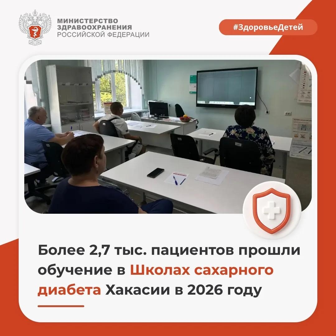 Более 2,7 тыс. пациентов прошли обучение в Школах сахарного диабета Хакасии в 2026 году