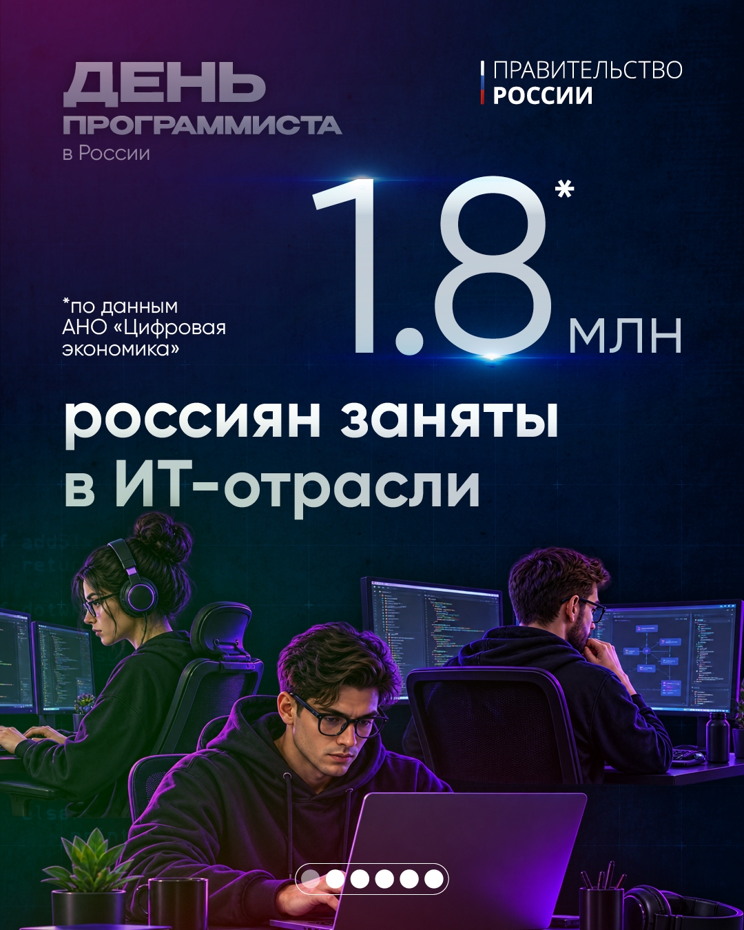 С Днем программиста! Вице-премьер – глава аппарата Правительства Дмитрий Григоренко поздравил российских ИТ-специалистов с профессиональным праздником.