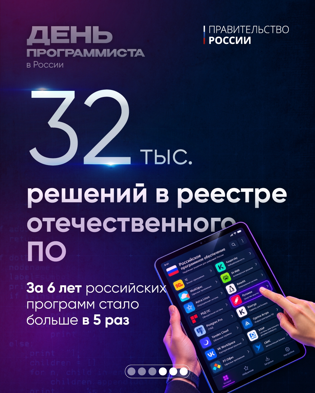 С Днем программиста! Вице-премьер – глава аппарата Правительства Дмитрий Григоренко поздравил российских ИТ-специалистов с профессиональным праздником.